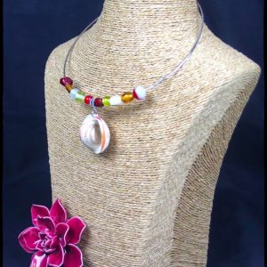 Collier Rouge Coquillage
