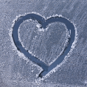 coeur givré d'hiver