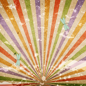 Rayons du soleil en arc en ciel (dessin)